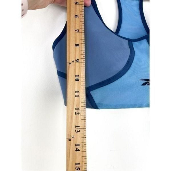 NWT Reebok Lux Racer Padded Colorblocked Bra in Blue‎ Slate Size XS - Picture 4 of 9